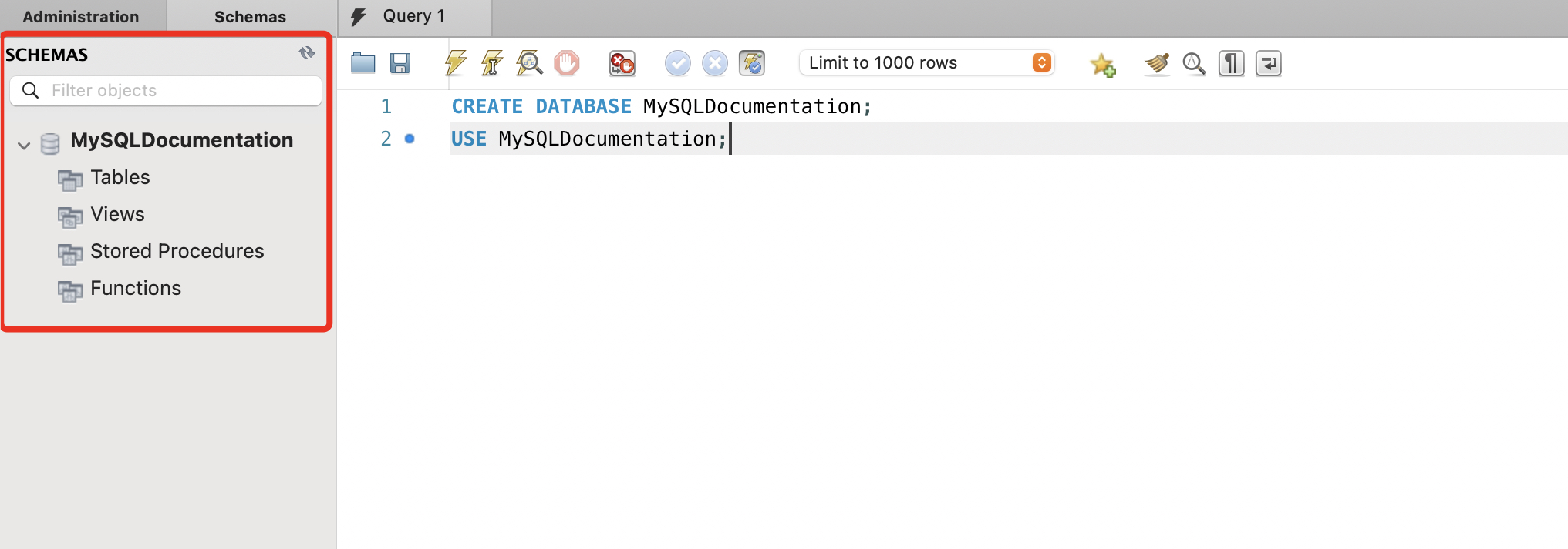 Database Created